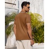 image:imageMens Knit Shirt Short Sleeve Button Down Shirt Textured Casual Summer TopsBrown