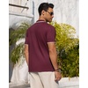 image:imageMens Knit Shirt Short Sleeve Button Down Shirt Textured Casual Summer TopsBurgundy