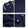 image:imageMens Knit Shirt Short Sleeve Button Down Shirt Textured Casual Summer TopsNavy Blue