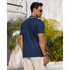 image:imageMens Knit Shirt Short Sleeve Button Down Shirt Textured Casual Summer TopsNavy Blue