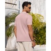 image:imageMens Knit Shirt Short Sleeve Button Down Shirt Textured Casual Summer TopsPink