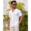image:imageMens Knit Shirt Short Sleeve Button Down Shirt Textured Casual Summer TopsWhite