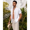 image:imageMens Knit Shirt Short Sleeve Button Down Shirt Textured Casual Summer TopsWhite