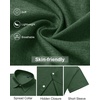 image:imageMens Linen Shirt Short Sleeve Button Down Shirt Summer Casual Beach TopsDark Green