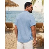 image:imageMens Linen Shirt Short Sleeve Button Down Shirt Summer Casual Beach TopsLight Blue