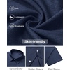 image:imageMens Linen Shirt Short Sleeve Button Down Shirt Summer Casual Beach TopsNavy Blue