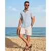image:imageMens Linen Shirt Short Sleeve Button Down Shirt Summer Casual Beach TopsSky Blue