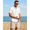 image:imageMens Linen Shirt Short Sleeve Button Down Shirt Summer Casual Beach TopsWhite