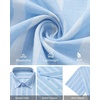 image:imageMens Linen Shirt Striped Short Sleeve Button Down Summer Beach ShirtLight Blue