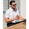 image:imageMens Oxford Dress Shirt Short Sleeve Button Down Collar Summer Casual ShirtAll White