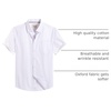 image:imageMens Oxford Dress Shirt Short Sleeve Button Down Collar Summer Casual ShirtAll White