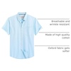 image:imageMens Oxford Dress Shirt Short Sleeve Button Down Collar Summer Casual ShirtAquamarine