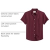 image:imageMens Oxford Dress Shirt Short Sleeve Button Down Collar Summer Casual ShirtBurgundy