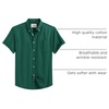 image:imageMens Oxford Dress Shirt Short Sleeve Button Down Collar Summer Casual ShirtDark Green