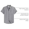image:imageMens Oxford Dress Shirt Short Sleeve Button Down Collar Summer Casual ShirtDark Grey