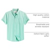 image:imageMens Oxford Dress Shirt Short Sleeve Button Down Collar Summer Casual ShirtGreen