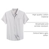 image:imageMens Oxford Dress Shirt Short Sleeve Button Down Collar Summer Casual ShirtKhaki Grey