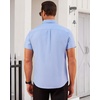 image:imageMens Oxford Dress Shirt Short Sleeve Button Down Collar Summer Casual ShirtLight Blue