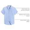 image:imageMens Oxford Dress Shirt Short Sleeve Button Down Collar Summer Casual ShirtLight Blue