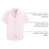 image:imageMens Oxford Dress Shirt Short Sleeve Button Down Collar Summer Casual ShirtLight Pink