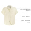 image:imageMens Oxford Dress Shirt Short Sleeve Button Down Collar Summer Casual ShirtLight Yellow