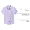 image:imageMens Oxford Dress Shirt Short Sleeve Button Down Collar Summer Casual ShirtPurple