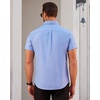 image:imageMens Oxford Dress Shirt Short Sleeve Button Down Collar Summer Casual ShirtRoyal Blue
