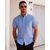 image:imageMens Oxford Dress Shirt Short Sleeve Button Down Collar Summer Casual ShirtRoyal Blue