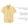 image:imageMens Oxford Dress Shirt Short Sleeve Button Down Collar Summer Casual ShirtYellow