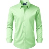 image:imageAlimens amp Gentle Mens Dress Shirt Regular Fit Stretch Stain Shield Long Sleeve Solid Business Wedding Button Down ShirtsMint Green