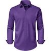 image:imageAlimens amp Gentle Mens Dress Shirts Long Sleeve WrinkleFree Stretch Shirts Solid Formal Button Down Shirt with PocketAg Purple