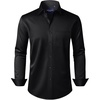 image:imageAlimens amp Gentle Mens Dress Shirts Long Sleeve WrinkleFree Stretch Shirts Solid Formal Button Down Shirt with PocketBlack