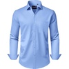 image:imageAlimens amp Gentle Mens Dress Shirts Long Sleeve WrinkleFree Stretch Shirts Solid Formal Button Down Shirt with PocketBlue
