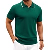 image:imageAlimens amp Gentle Mens Knitted Polo Shirts V Neck Collared Shirts for GolfGreen