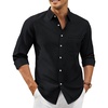 image:imageAlimens amp Gentle Mens Oxford Shirt Stretch Long Sleeve Button Down ShirtsBlack