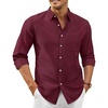 image:imageAlimens amp Gentle Mens Oxford Shirt Stretch Long Sleeve Button Down ShirtsBurgundy