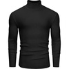 image:imageAlimens amp Gentle Mens Turtleneck Sweater Slim Fit Cable Knitted Casual Pullover Lightweight Ribbed Long Sleeve SweatersBlack