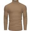 image:imageAlimens amp Gentle Mens Turtleneck Sweater Slim Fit Cable Knitted Casual Pullover Lightweight Ribbed Long Sleeve SweatersKhaki