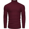 image:imageAlimens amp Gentle Mens Turtleneck Sweater Slim Fit Cable Knitted Casual Pullover Lightweight Ribbed Long Sleeve SweatersWine Red