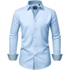 image:imageMens Dress Shirt Long Sleeve Wrinkle Free Button Down Shirt Business CasualBlue
