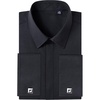 image:imageMens Dress Shirts French Cuff Regular Fit Formal Tuxedo Cufflinks ShirtBlack