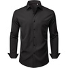 image:imageMens Dress Shirts Stretch Long Sleeve Wrinkle Free Work Button Down ShirtBlack