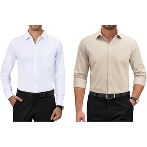 image:imageAlimens amp Gentle Mens Dress Shirts Solid Long Sleeve Stretch Casual Wedding Formal Business Button Down Shirts