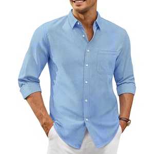 image:imageAlimens amp Gentle Mens Oxford Shirt Stretch Long Sleeve Button Down ShirtsBlue