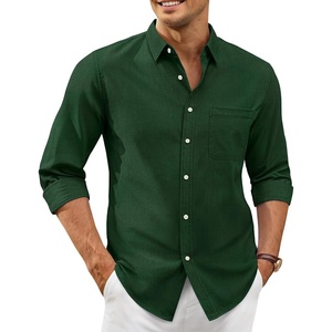 image:imageAlimens amp Gentle Mens Oxford Shirt Stretch Long Sleeve Button Down ShirtsDark Green