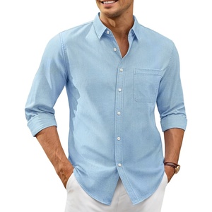 image:imageAlimens amp Gentle Mens Oxford Shirt Stretch Long Sleeve Button Down ShirtsLight Blue