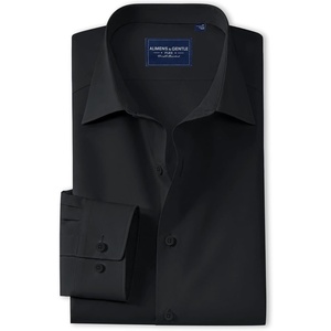 image:imageAlimens amp Gentle Mens Premium Dress Shirts  Mulberry Silk Modal Performance Wrinkle Free Button Down ShirtBlack