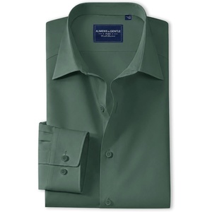 image:imageAlimens amp Gentle Mens Premium Dress Shirts  Mulberry Silk Modal Performance Wrinkle Free Button Down ShirtGreen