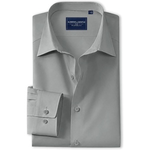 image:imageAlimens amp Gentle Mens Premium Dress Shirts  Mulberry Silk Modal Performance Wrinkle Free Button Down ShirtLight Grey