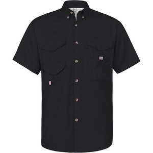 image:imageAlimens amp Gentle Short Sleeve Fishing Shirt Wicking Fabric Sun Protection Casual Button Down ShirtsBlack